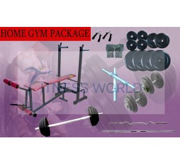 100 KG HOME GYM PACKAGE WEIGHT PLATES + MULTI 6 in 1 BENCH + RODS + GLOVES + GRIPPER